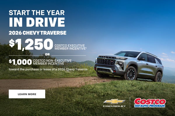 Chevy Traverse 2026. INCENTIVO DE 1250 $ PARA MIEMBROS EJECUTIVOS DE COSTCO O 1000 $ PARA MIEMBROS NO EJECUTIVOS DE COSTCO...